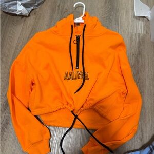 Orange Hoodie with Drawstring